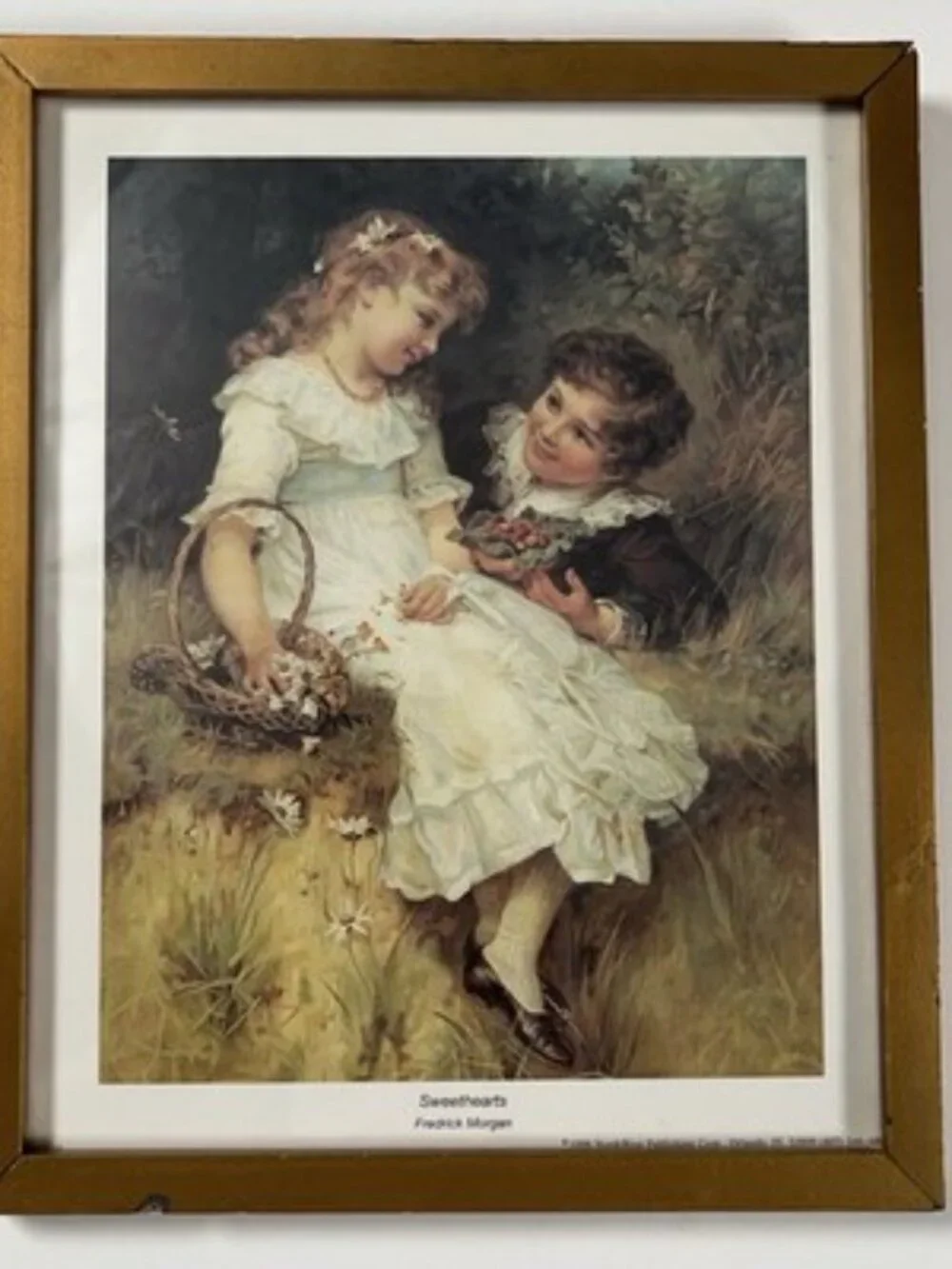 Vintage Sweethearts by Frederick Morgan 1996 Lithograph Print Gold Frame